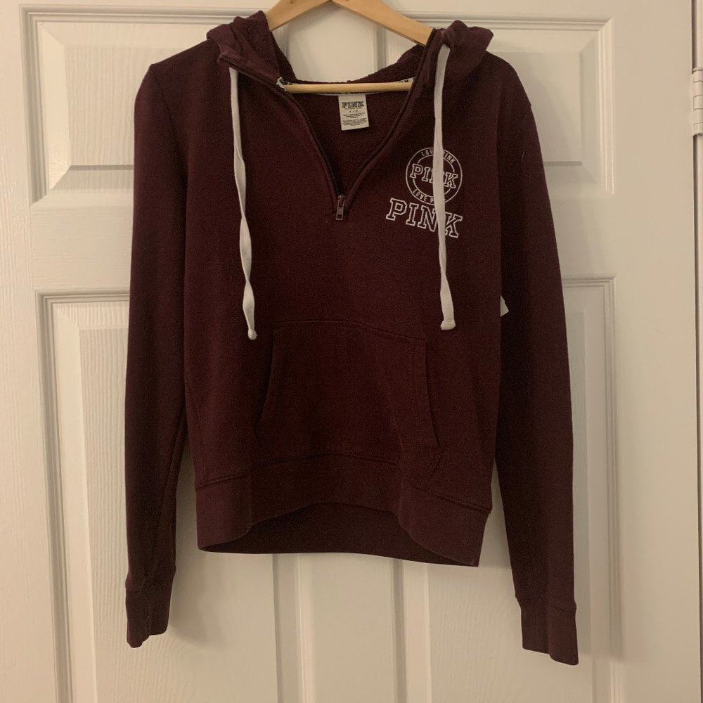 VS Pink Long Sleeve 1/4 Zip Athletic Top Sz Small